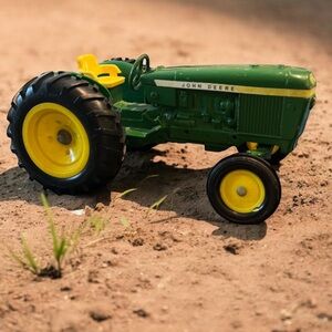 John Deere Diecast Tractor Toy Green Yellow Farm Vintage Style 11”